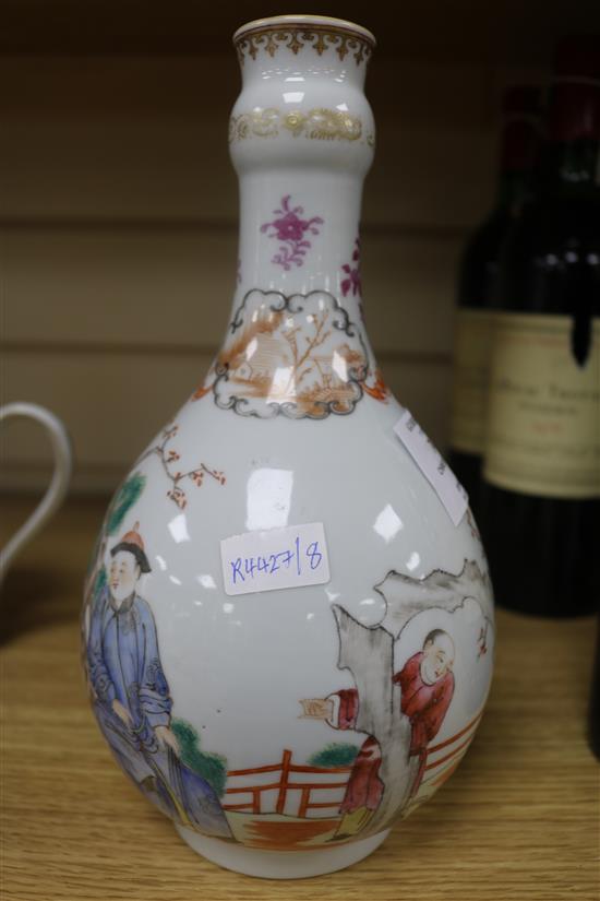 A Chinese famille rose bottle vase, guglet, Jiaqing, H.23.5cm